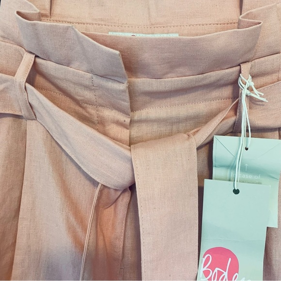 Boden St Ives Paperbag Shorts Belted Linen Cotton Blend NWT US Size 10 Preppy - Picture 6 of 15